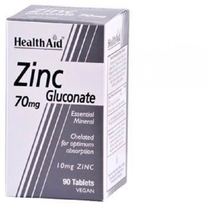 HEALTH AID Zinc Gluconate 70mg 90 Ταμπλέτες